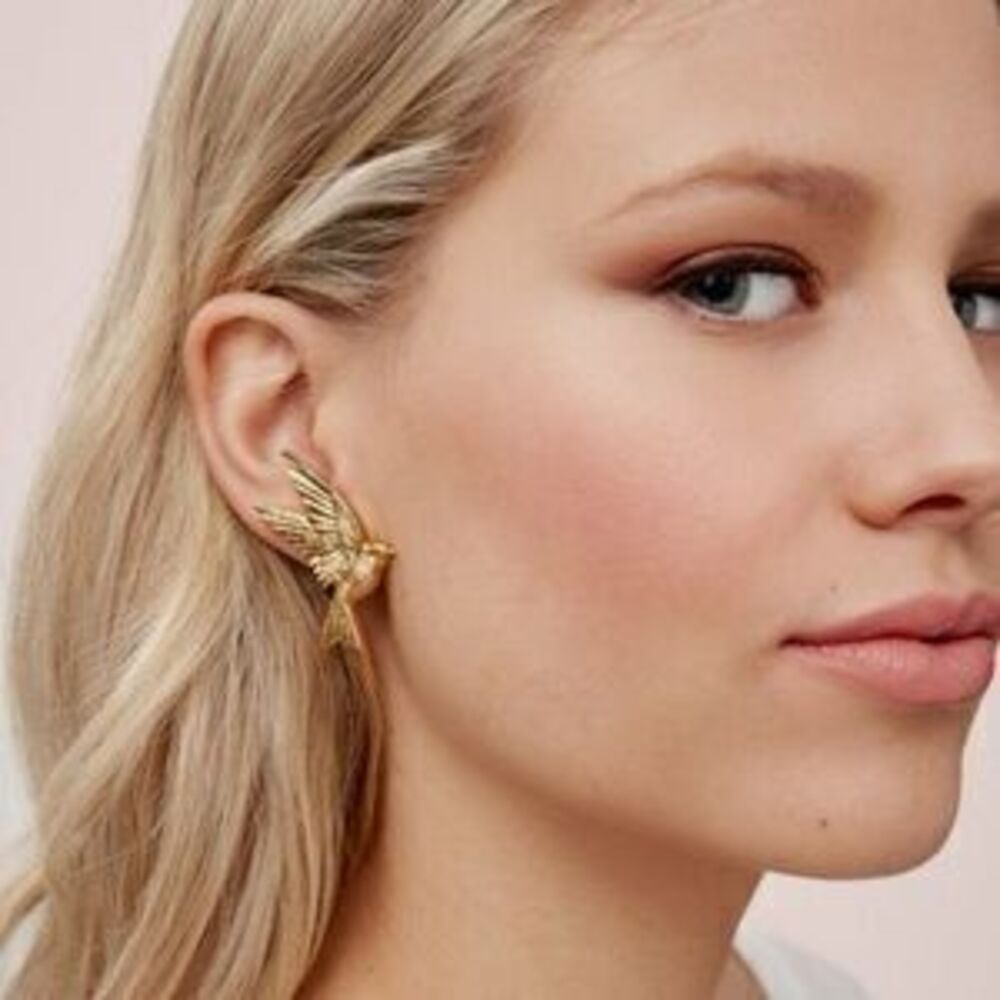 Hello Birdie 18K Vintage Inspired Gold Bird Earrings Y2K Gift Minimalist